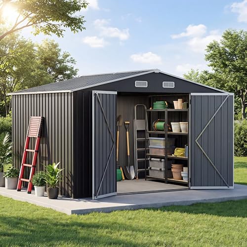 UDPATIO 10x8 FT Outdoor Metal Storage Shed