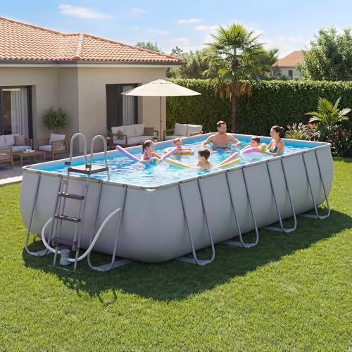 SunSwell Rectangular Pool Set with Ladder and Pump