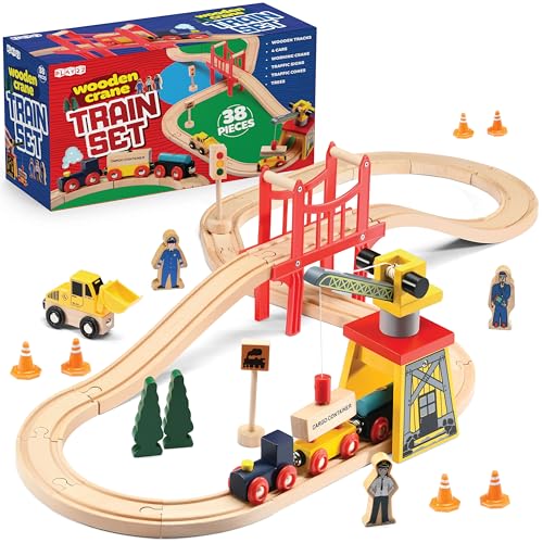 Play22 Wooden Train Set for Toddlers