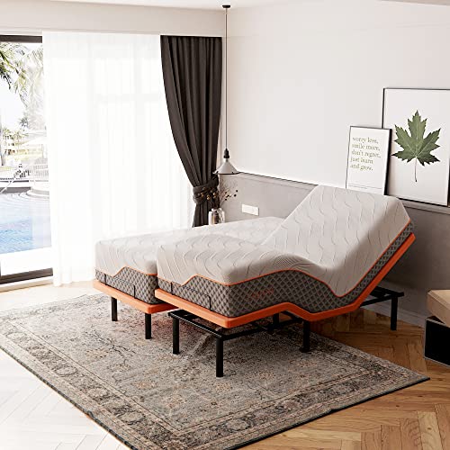 ‎ESHINE Split King Adjustable Bed with Mattress