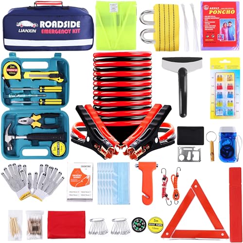 LIANXIN Emergency Roadside Assistance Kit 142 Pieces