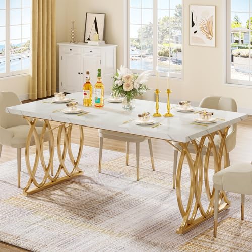 Tribesigns Modern Dining Table with Faux Marble