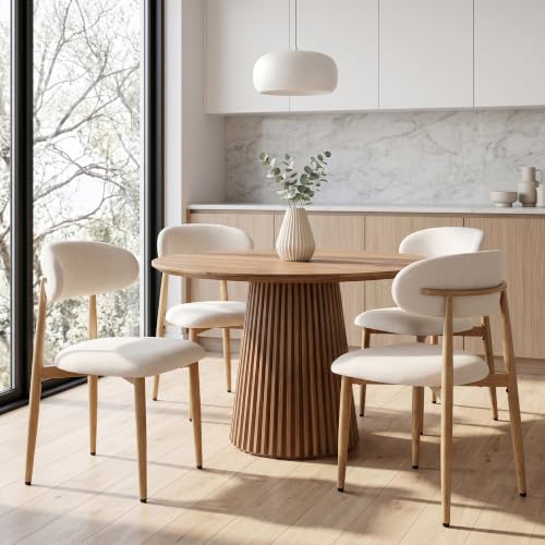 UVV Beige Upholstered Dining Chairs Set