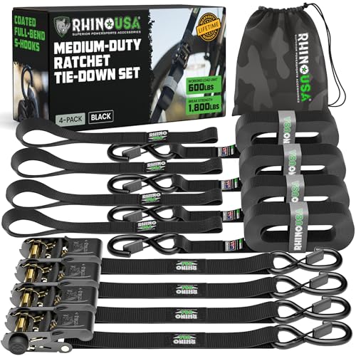 USA Ratchet Tie Down Straps 4-Pack