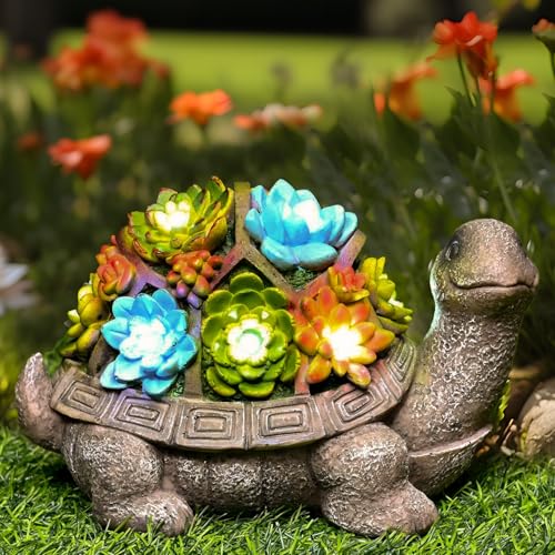 GIGALUMI Solar Turtle Garden Statue Lights