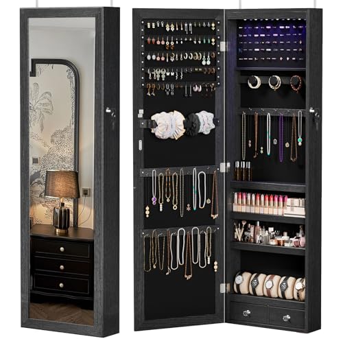 Sweetcrispy Jewelry Armoire with Mirror