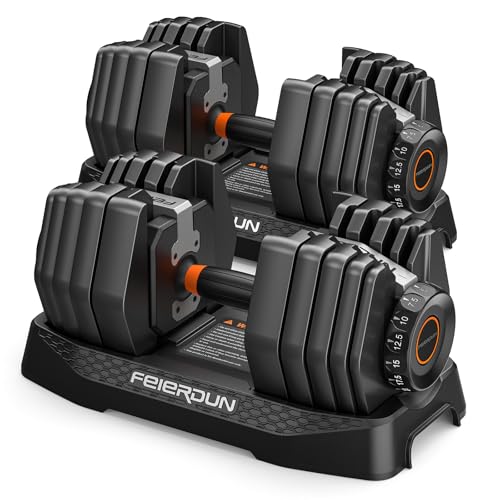 FEIERDUN Adjustable Dumbbells 15-in-1 Set