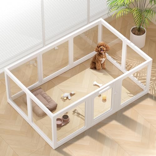 ClimbHope Clear Acrylic Pet Playpen, 24" White