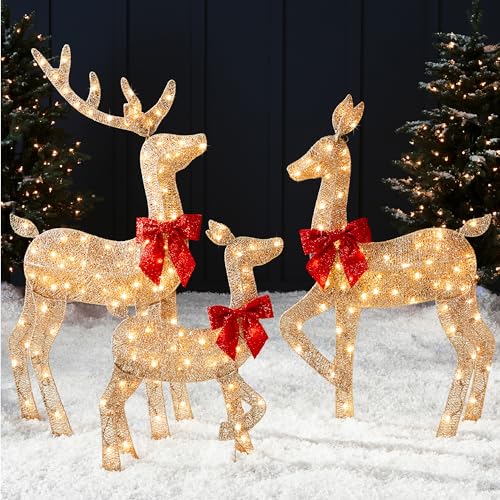 Christmas Deer Family Lighted Set