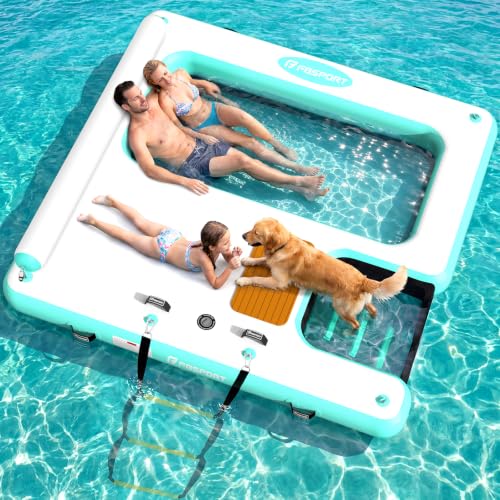 FBSPORT Inflatable Floating Dock with Hammock