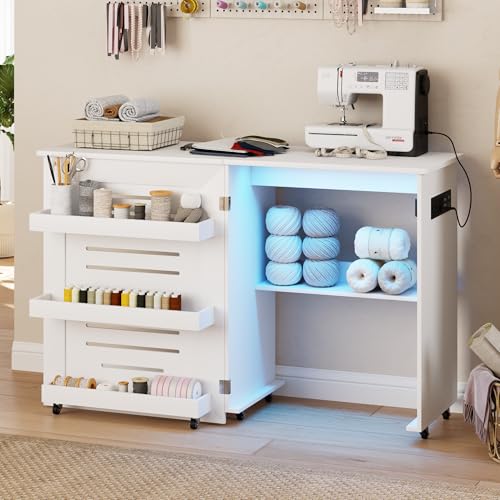 Lvifur Lighted Folding Sewing Desk