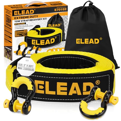 ELEAD Heavy Duty Tow Strap with Shackles