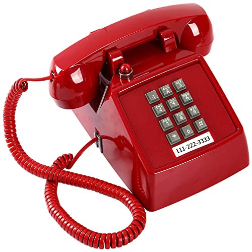 Traditional Red Retro Corded Landline Phone