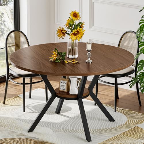 MECHYIN 42" Rustic Round Dining Table