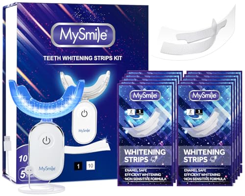 MySmile Teeth Whitening Strips Kit with LED Light