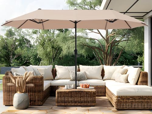 PHI VILLA 13ft Double-Sided Patio Umbrella