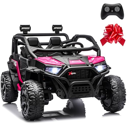 JORFLY 24V Pink UTV Ride-On Car