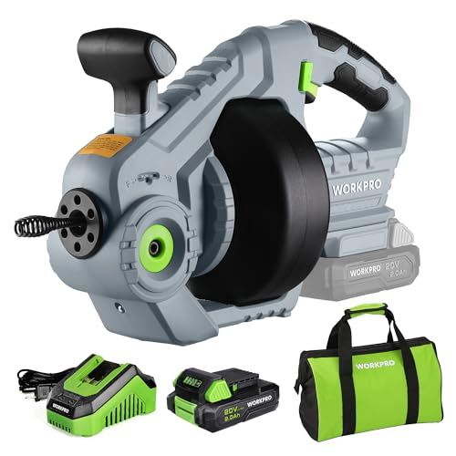 WORKPRO 20V Electric Drain Auger Tool Set