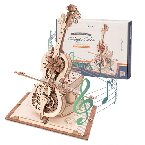 ROKR Cello Wooden Music Box Puzzle Kit