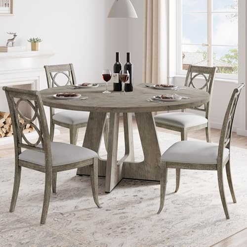 GAOMON 47 Inch Round Dining Table Grey