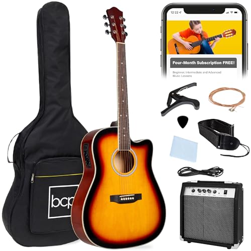 Beginner Acoustic Electric Guitar Starter Set - Sunburst