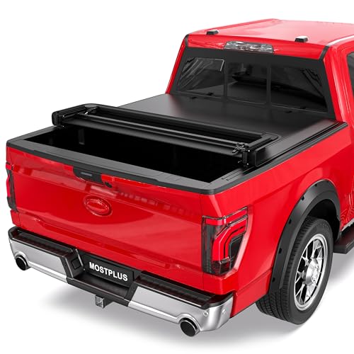 MOSTPLUS Quad Fold Soft Tonneau Cover for Ford F150