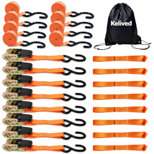 Kelived Ratchet Tie Down Straps 8PK