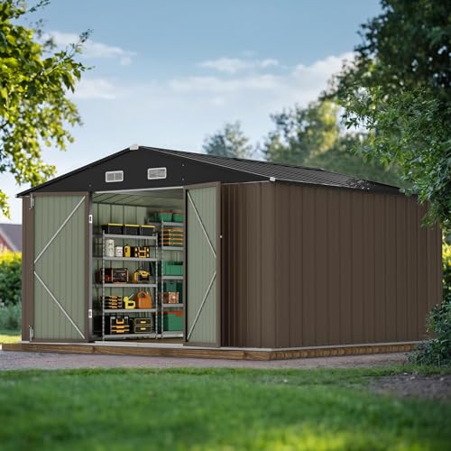 JUMMICO Outdoor Storage Shed 10x10 FT
