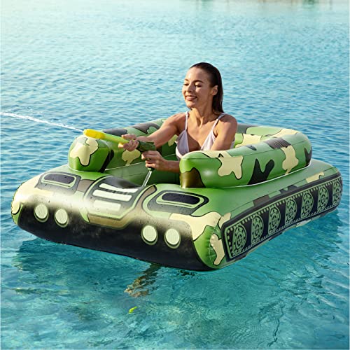 Jasonwell Inflatable Tank Pool Float with Water Cannon