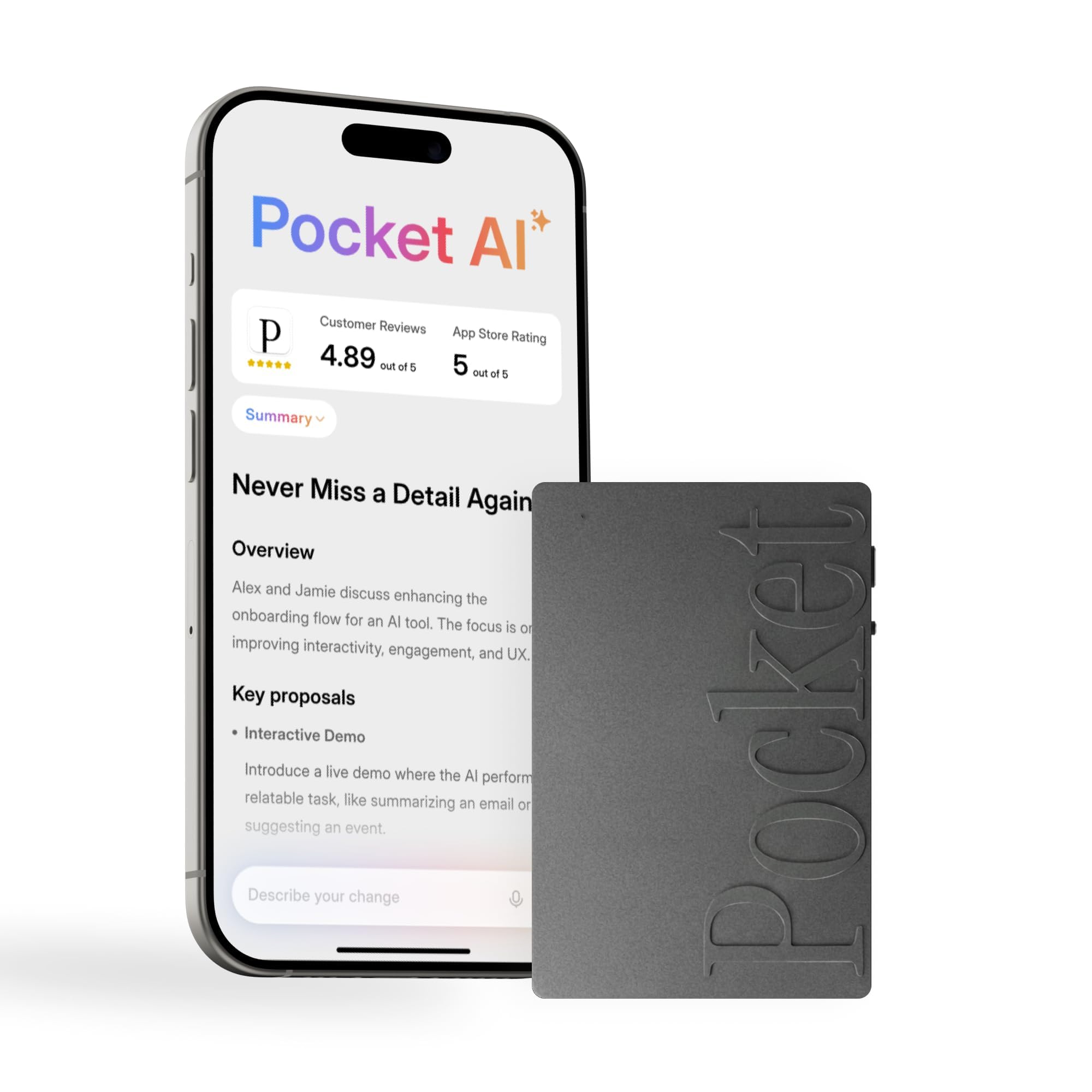 Pocket AI Voice Recorder & Smart Assistant