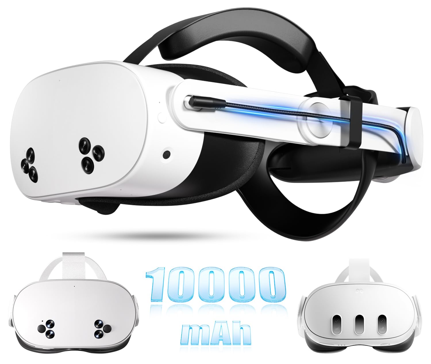 Saqico 10000mAh Battery Head Strap for Meta Quest 3