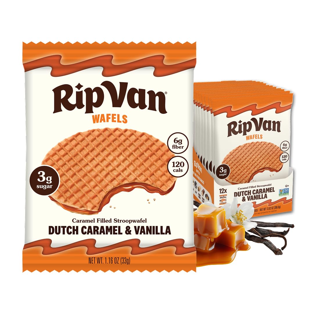 Rip Van Wafels Stroopwafels, Caramel & Vanilla