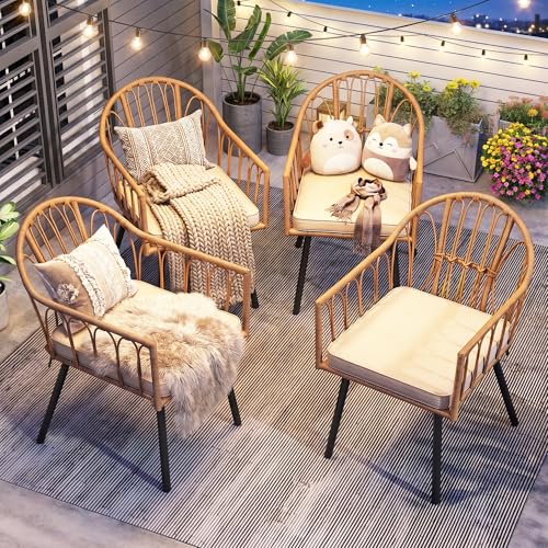 YITAHOME Rattan Wicker Dining Chairs Set