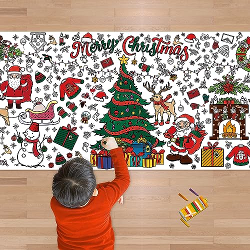 OHOME Christmas Giant Coloring Poster Tablecloth