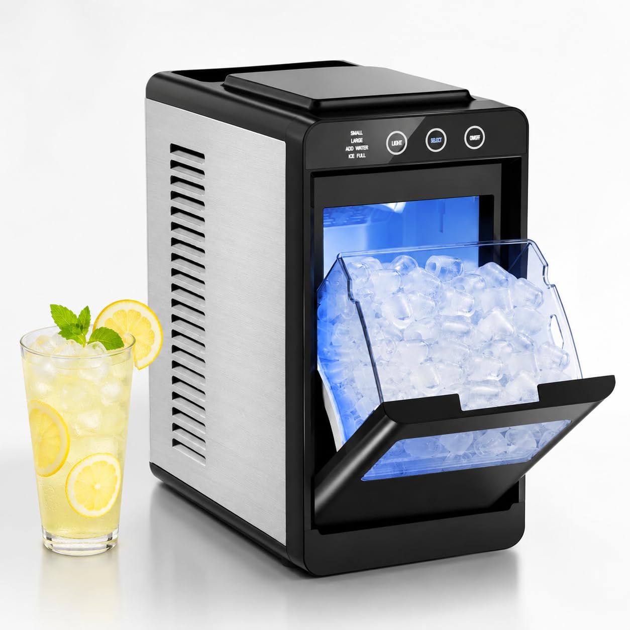 Kismile Countertop Ice Maker with Self-Cleaning Function