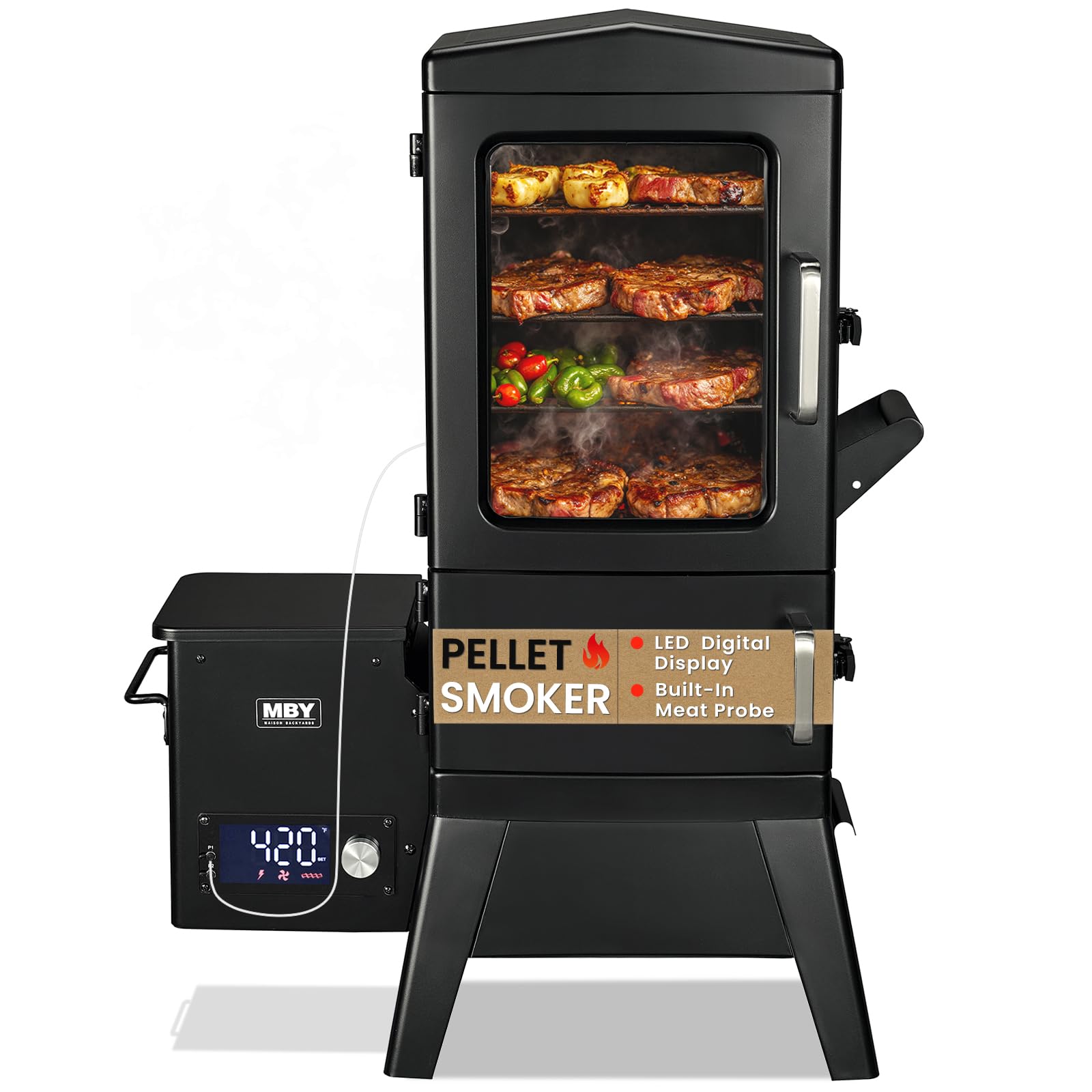 ATSENT Pellet Smoker Grill with Cover