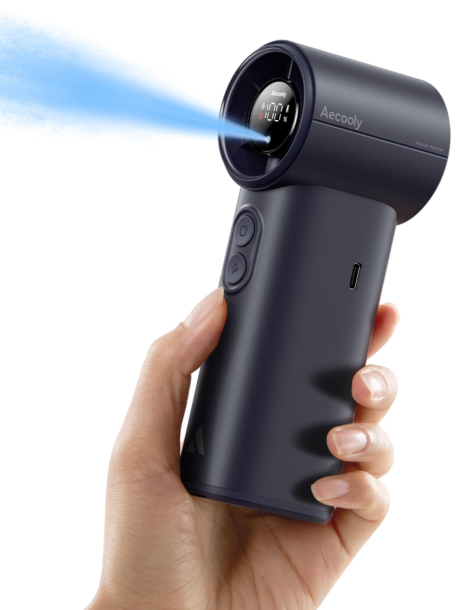 Aecooly Portable Misting Fan Navy Blue
