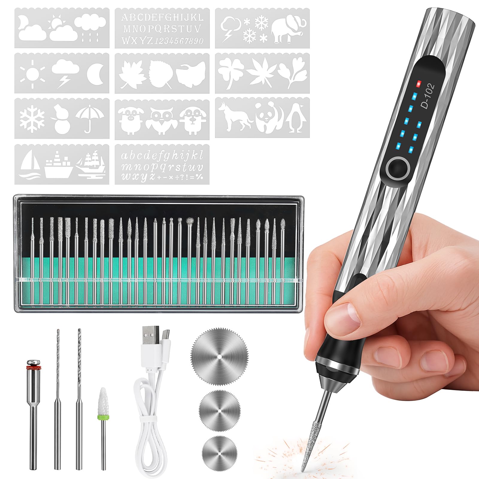 Upgraded Electric Engraving Pen with 37 Bits