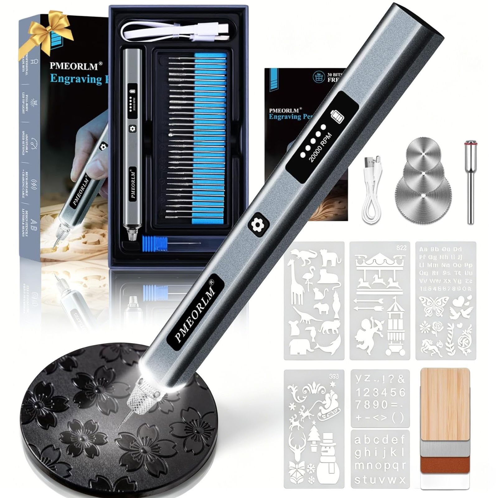 Vueowcue Electric Engraving Pen with LED Display