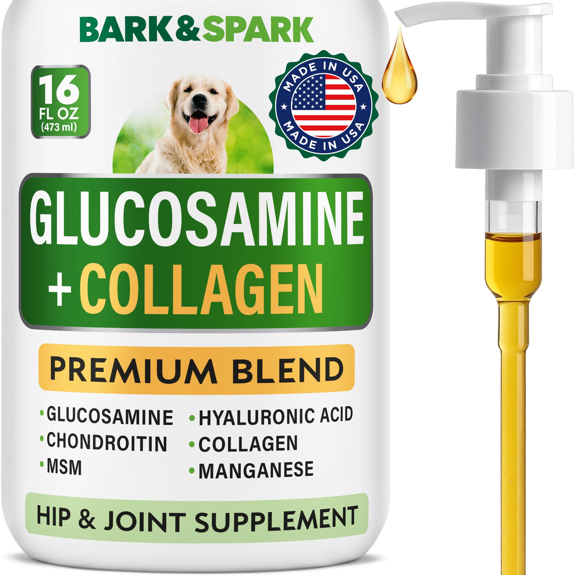 Bark & Spark Liquid Collagen Glucosamine for Dogs